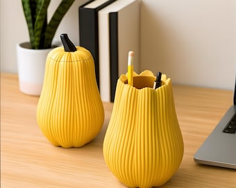 Halloween Tall Pumpkin Candy Bowl: 3D Printed Storage Box, Cozy Fall Decor