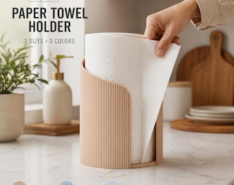 Porte-serviettes en papier, Organiseur de cuisine moderne, Support de plan de travail minimaliste nervuré