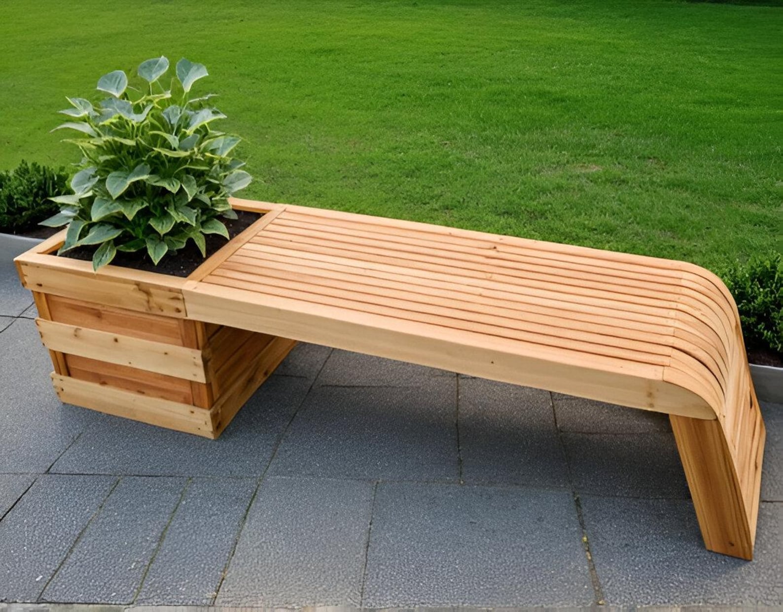 DIY Outdoor Bench Plan With Planter Boxes (PDF Downloadable Plan - Etsy