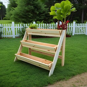 DIY Terrasse aus Holz drei Stufen Pflanzkasten Bauplan, Terrassenmöbel, DIY bauplan, Pflanzkasten aus Holz, PDF