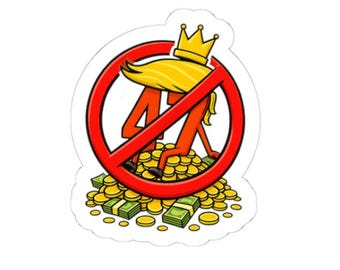 No Kings Allowed Kiss-Cut Sticker | Anti-Monarchy Crown & Gold Icon
