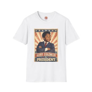 Gary Coleman for President Retro 80s Political T-Shirt | Funny Anti-Trump Design