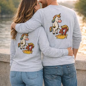 Anti-Trump Enhörning Kissa Långärmad T-shirt | Rolig tecknad design