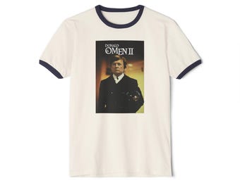 Donald Trump Damien Omen Parody T-Shirt | Retro Horror Political Satire