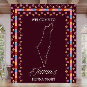 Printable Palestinian Henna Malaka welcome sign Henna backdrop-Henna theme