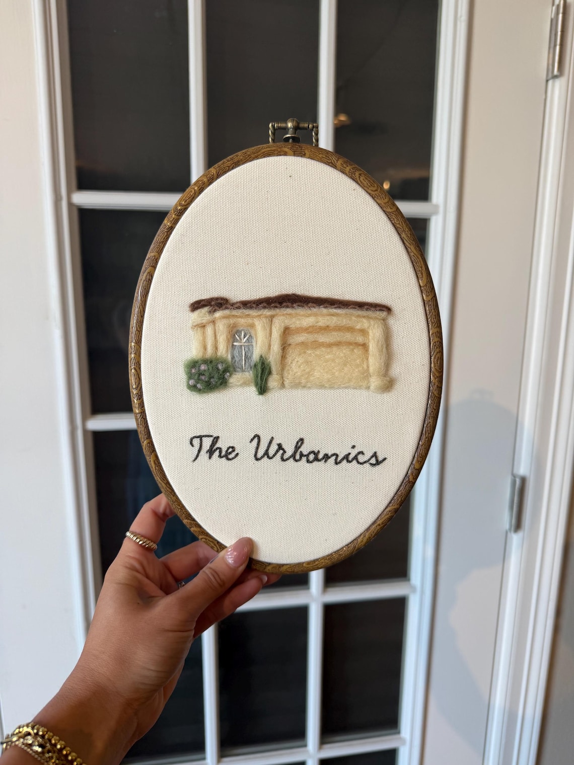 Personalized Felt Home Portrait Hoop Art – Custom Housewarming Gift ...
