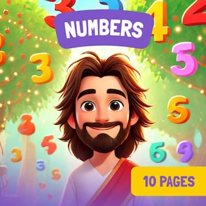 Bible Numbers Tracing Pages for Kids – Christian 1-10 Worksheets, Preschool Printable, Faith-Based Number Practice, Coloring PDF