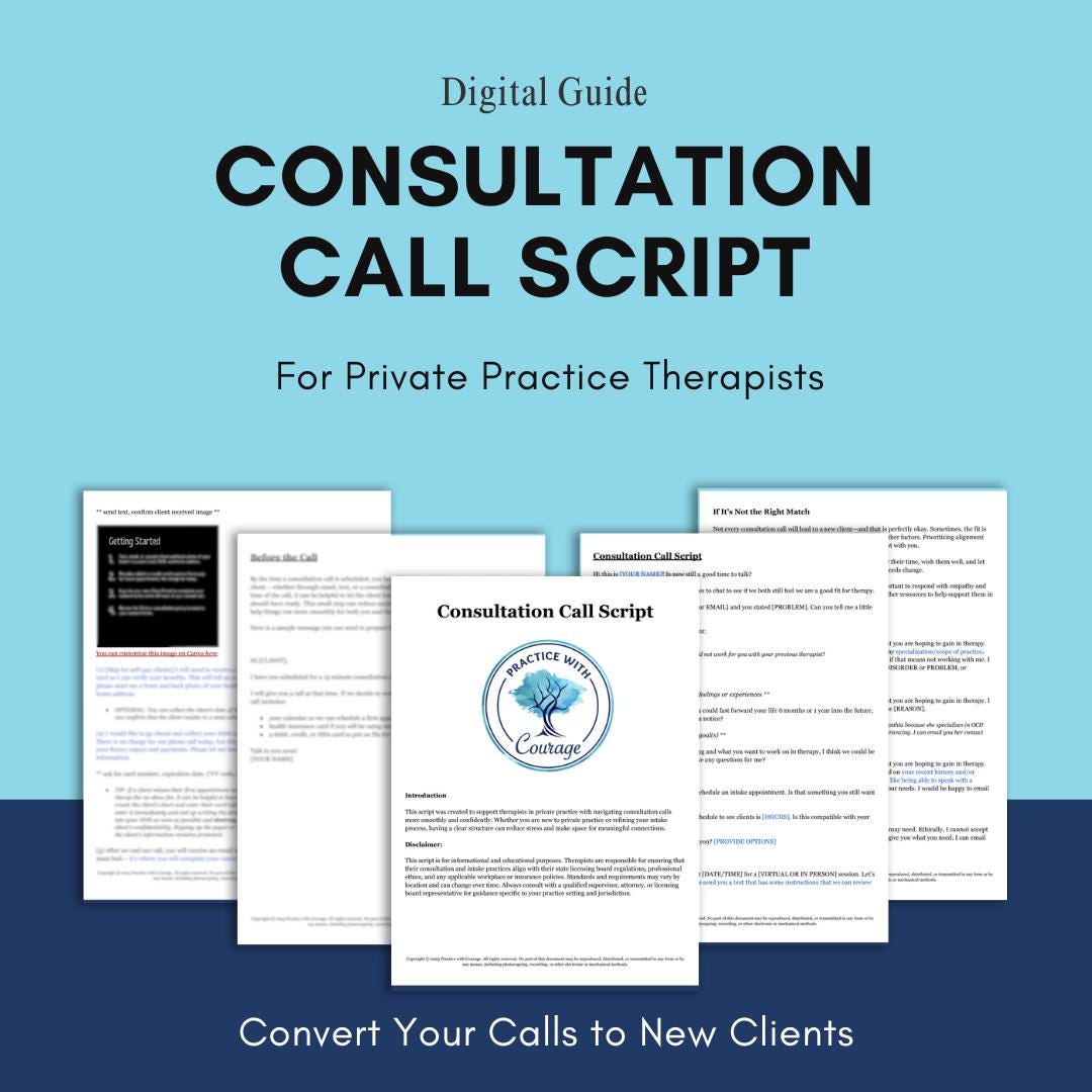 Therapist Consultation Call Script – Editable Template + Instructions ...