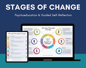Stages of Change | Therapy Worksheets, Managing Emotions, Decreasing Stress | Therapist Resource | Counseling