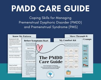 PMDD Care Guide | Premenstrual Dysphoric Disorder Coping Skills & Self-Care Worksheets | PMS Mental Health | Therapist Resource | Counseling