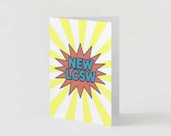 Nueva tarjeta de felicitación para LCSW / Obsequio por examen clínico aprobado para trabajador social / Tarjeta de trabajador social clínico con licencia