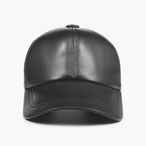 Genuine Sheep Leather Baseball Cap – Unisex Adjustable Real Leather Hat for Men & Women
