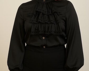 Victorian Ruffle Blouse: Steampunk Renaissance Gothic Top