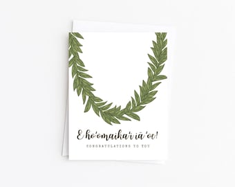 Hoʻomaikaʻi (Congratulations) Hawaiian Congratulations Greeting Card