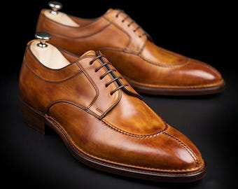Chaussures habillées en cuir faites main sur mesure – Chaussures de mariage pour hommes sur mesure