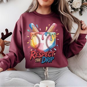 Respect The Drip Baseball PNG Bundle: Retro Softball Mom Design (Digital Download