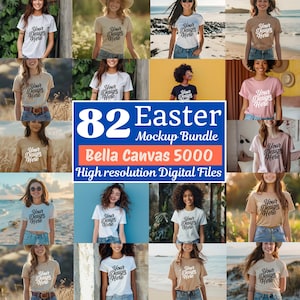 Bella Canvas 5000 Women T-Shirt Mockup Bundle  Mock-up T-shirt Mockup Bundle Model Shirt Mockup Best Boho T-Shirt Mockup Bundle