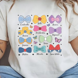 Princess Bow SVG Bundle Disney Inspired Hair Bows Clipart Cut Files for Cricut PNG Digital Download Sublimation Art