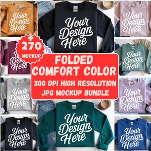 Gildan 18000 Sweatshirt Mockup Bundle: Flat Lay, Folded, Minimal (270+ JPG Files)