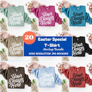 20X Comfort Colors 1717 Flatlay T-shirt Mockup Bundle, C1717 Flatlay Mockup Bundle, Folded Tee Mockup, Garment dyed Unisex t-shirt Mockup.