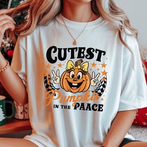 Cutest Pumpkin Halloween Sublimation PNG | Cute Fall Pumpkin Digital Download | Halloween Shirt Design for Kids