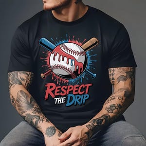 Baseball Drip PNG: Graffiti-Style Sublimation Design (Digital Download