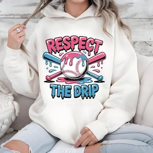 Retro Baseball Drip PNG: Graffiti-Style Design (Digital File))