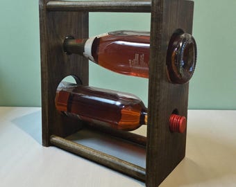 Botellero minimalista / Soporte para dos botellas / Regalo para amantes del vino