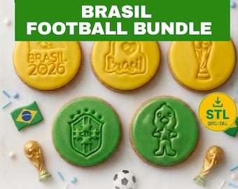 Ensemble d'emporte-pièces football brésilien : lot ultime de 5 pièces, impression 3D STL