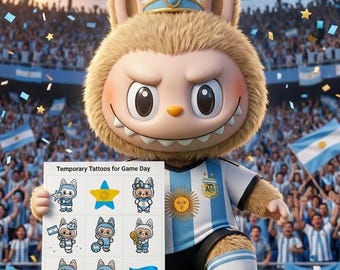 Tatouages temporaires de fan de football argentin, autocollants festifs pour le jour du match (2026 États-Unis)