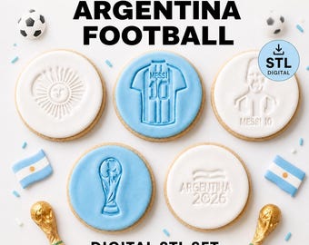 Ensemble d'emporte-pièces football argentin — Lot ultime de 5 pièces, impression 3D STL