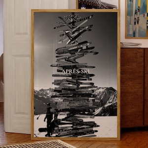 Ski Poster, Wand Kunst Winter, Ski fahren Kunstdruck, Apres Ski Dekor, Cabin Prints, Geschenk Ski Liebhaber, Skihütte Wandkunst, Ski fahren, druckbare Kunst