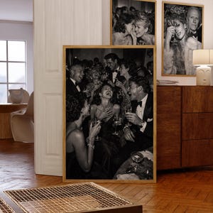 Black & White Vintage Photograph, Luxury Print, Party Scene Poster, Old Money Aesthetic, Apartment Decor, Retro Gallery Wall Art, Printable image 6