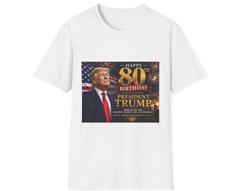 Happy 80th Birthday Patriotic Trump T-Shirt | President 80th