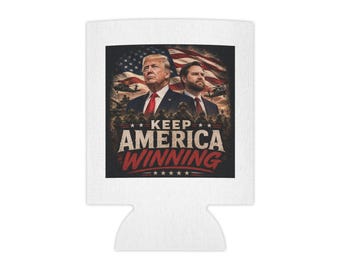 Can Cooler — "Keep America Winning" Patriotic Drink Koozie