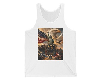 Statue of Liberty with Bald Eagle Tank | American Flag Patriotic 4th of July
