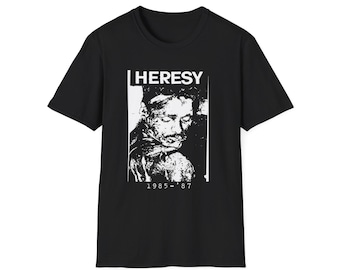 HERESY “1985-‘87” black unisex t-shirt
