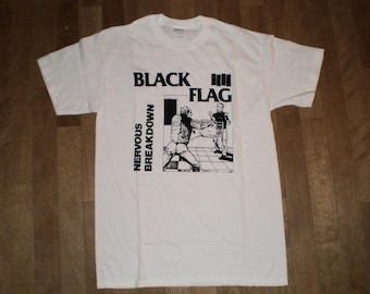 BLACK FLAG “Nervous Breakdown” white unisex t-shirt