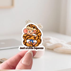 Pegatina de serpiente, pitón bola y ratón, regalo divertido de Jiu Jitsu brasileño (BJJ), humor sobre grappling.
