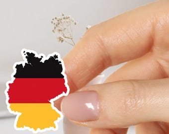 Germany Flag Sticker Set – Map, Heart & Circle Shape Vinyl Decals