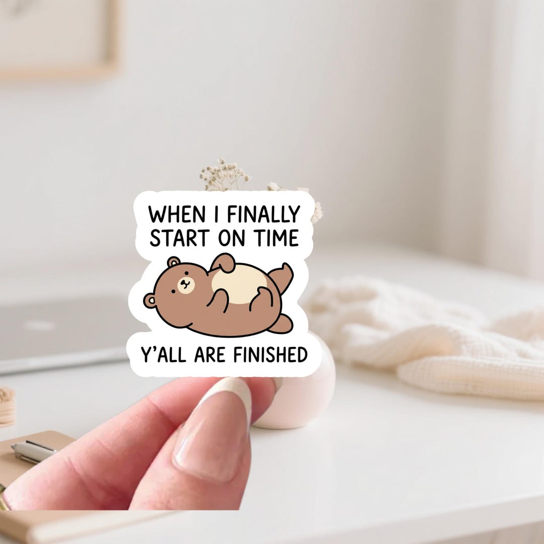 Procrastinate Sticker Funny Procrastination Sticker | Lazy Bear Decal | Relatable Quote ...