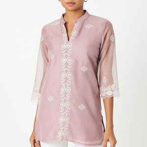Embroidered Organza Top - Etsy