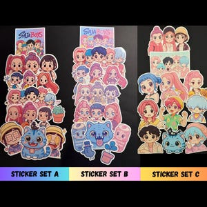 Kpop Demon Hunters Sticker set, vinyl waterproof, Huntrix, Derpy, Saja Boys, Kawaii, k-pop demon hunters sticker set, sticker set