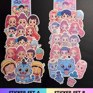 K-pop Demon Hunters inspired Vinyl Sticker, Huntrix Derpy Saja Boys, Kawaii, pop demon hunters sticker, laptop, waterbottle stickers, cute