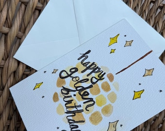 Cartão de aniversário de ouro para discoteca