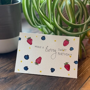 Handgemachte Geburtstagskarte 'Have a BERRY Sweet Birthday'