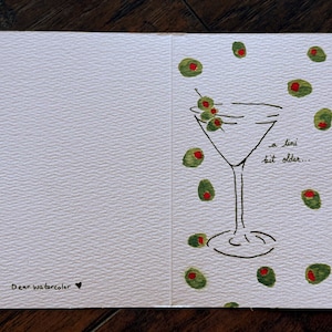 Carte d'anniversaire « Un peu plus âgée » aquarelle faite main