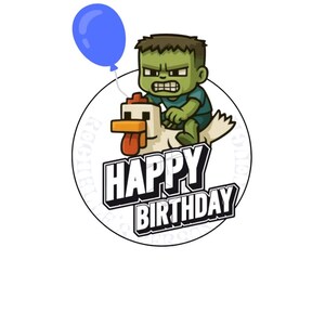 Minecraft Chicken Jockey Birthday Cake Topper – Editable Printable ...