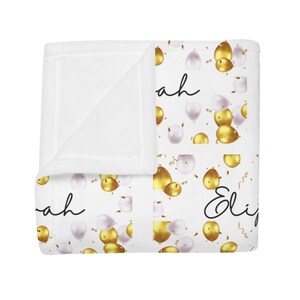Personalized Plush Fleece Blanket with Golden Drops Design, Custom Throw Blanket, Cozy Gift for Baby Shower, Home Decor, Soft Blanket, [...]