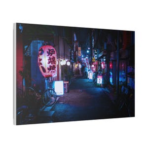 Neon Cityscape Canvas Print: Vibrant Urban Wall Art